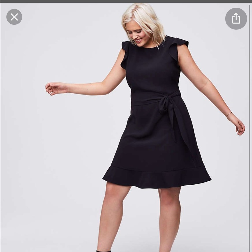 Loft belted little black dress - NWT